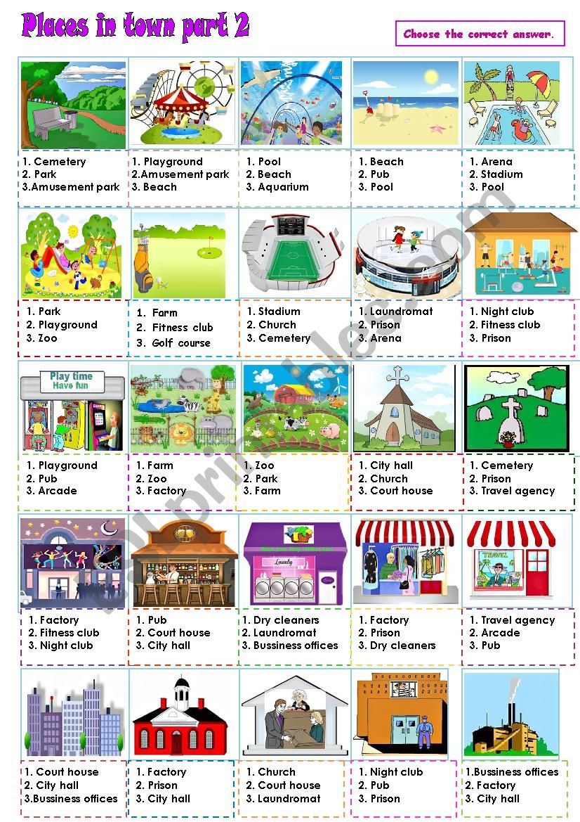 Places in town Part 2 worksheet