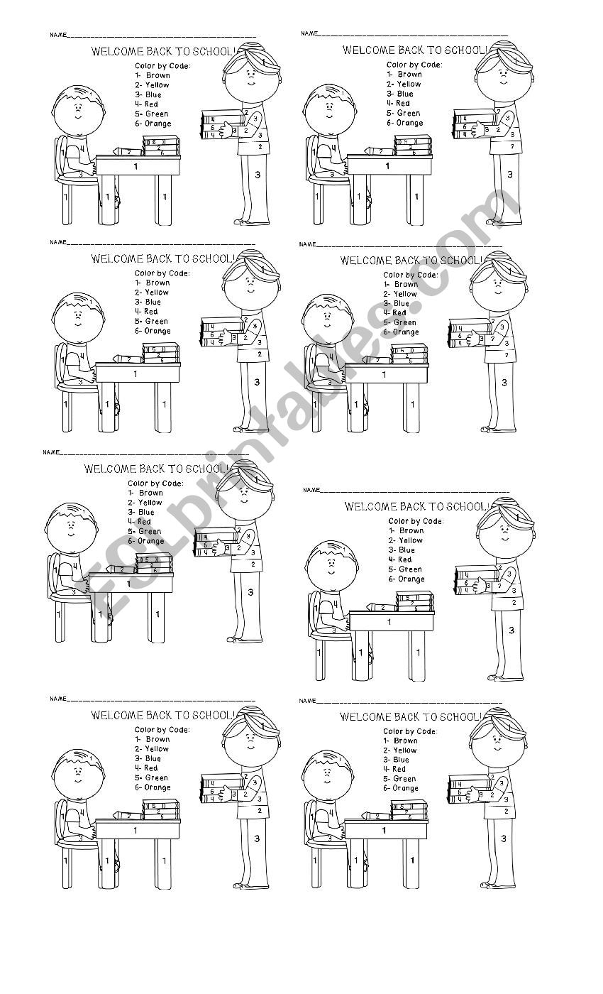 Read and colour- School worksheet