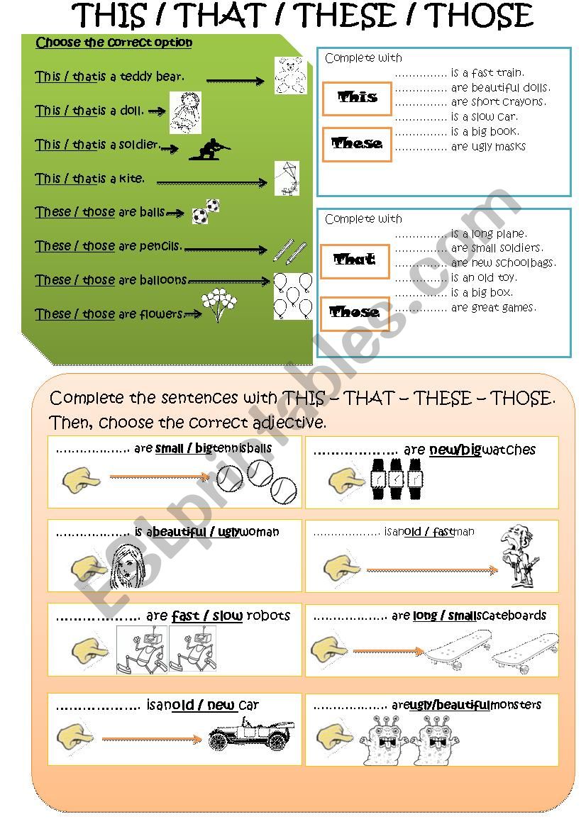 Demonstratives worksheet