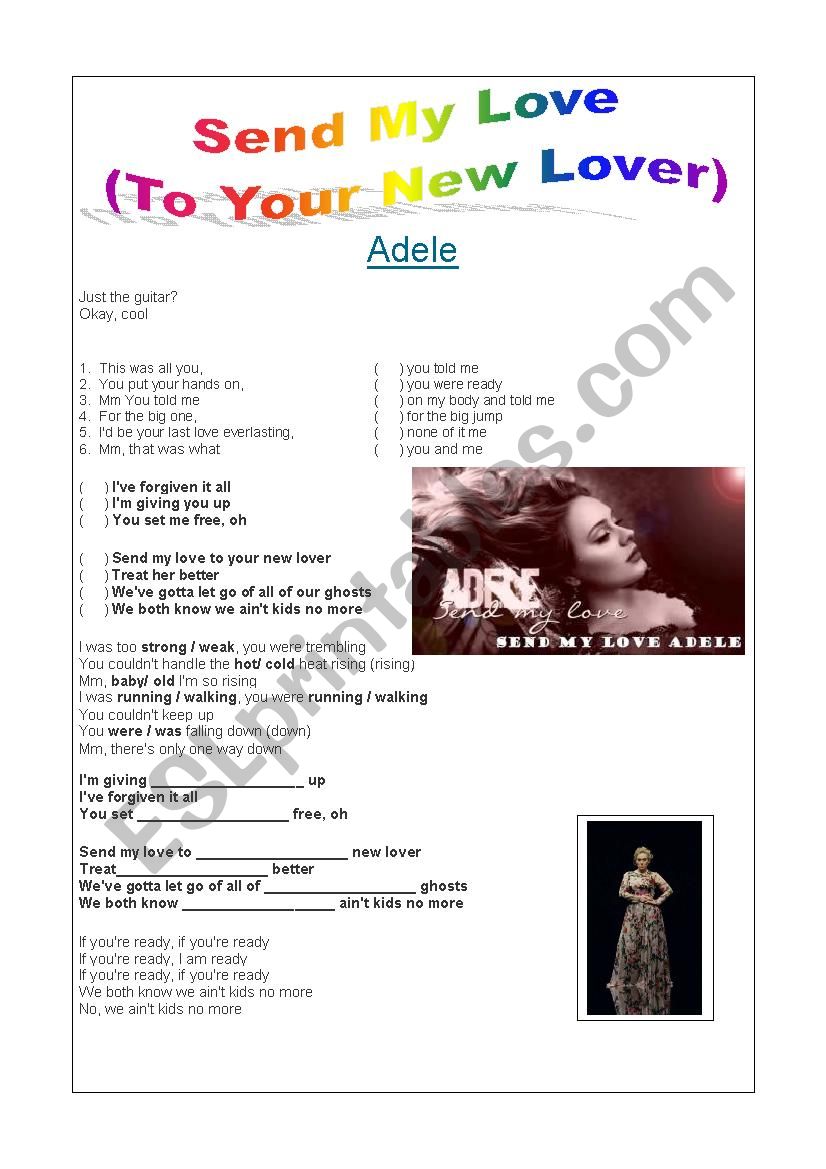 Send my love - Adele worksheet