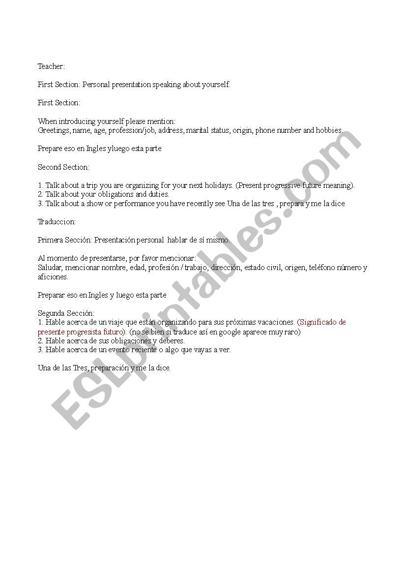 Activity 1 worksheet