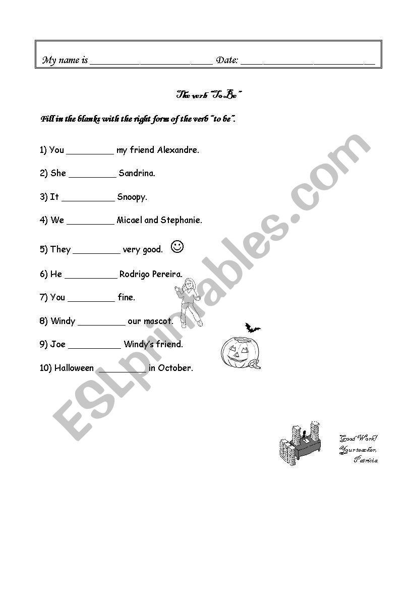 To be - exercises worksheet
