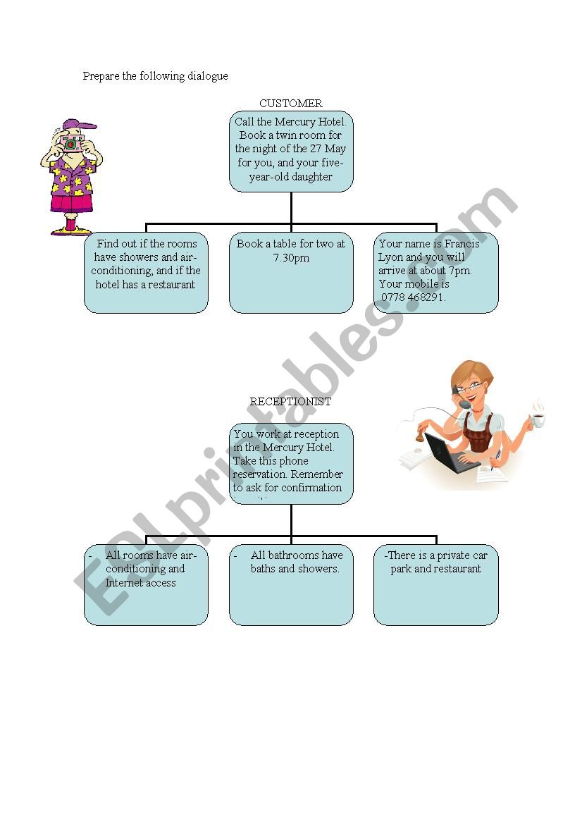 speaking activity at reception