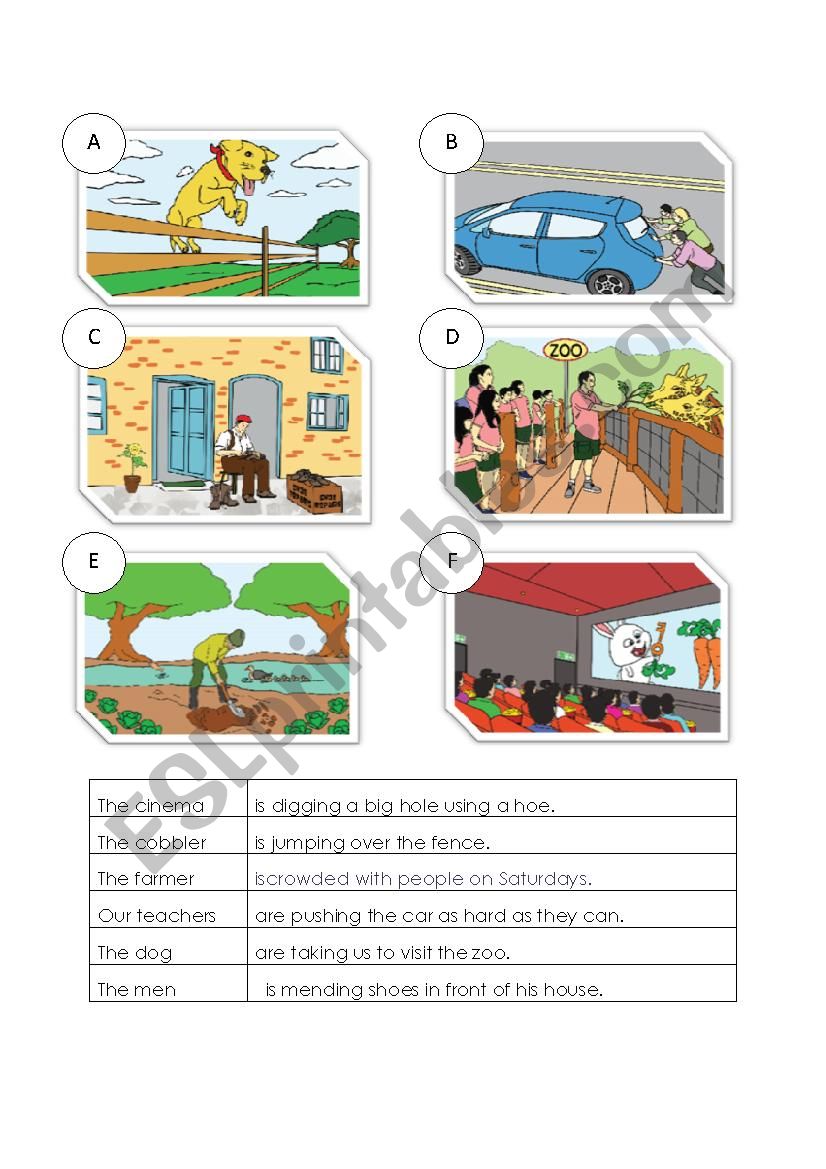 Matching worksheet