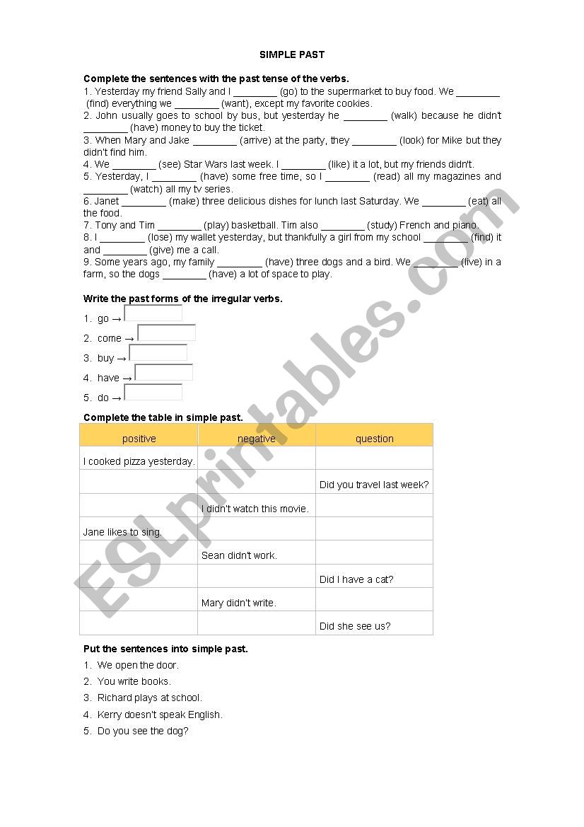 SIMPLE PRESENT & VERB TO BE worksheet