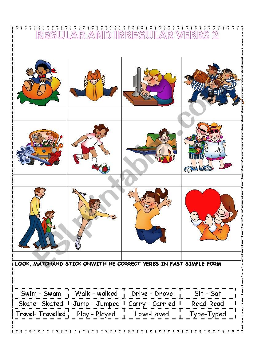 Regular and Irregular verbs 2 worksheet