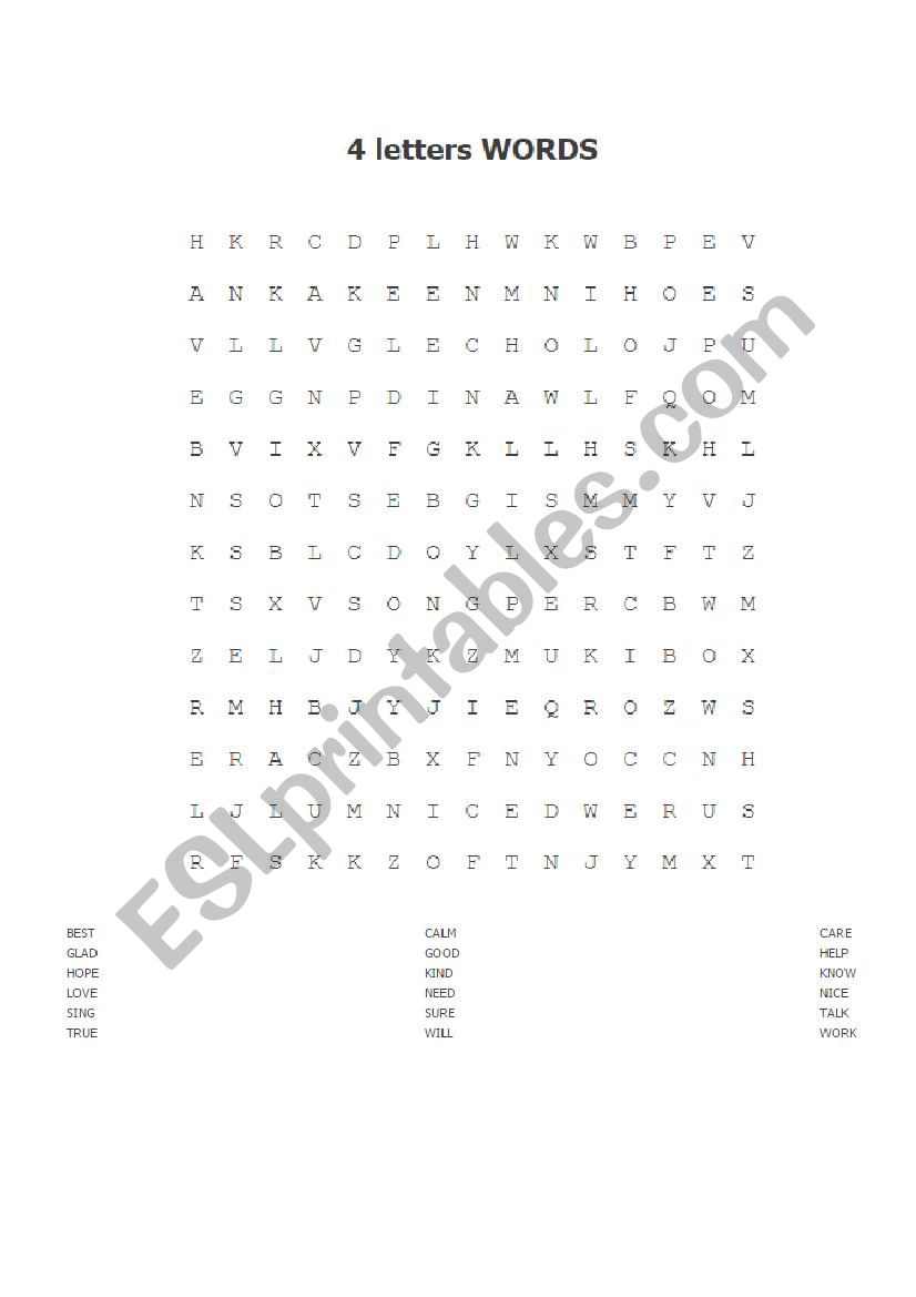 Nice word crossword worksheet