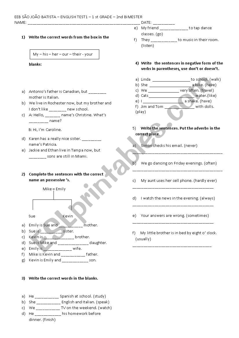 Simple Present worksheet