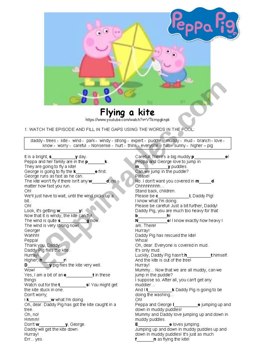 Peppa Pig worksheet worksheet