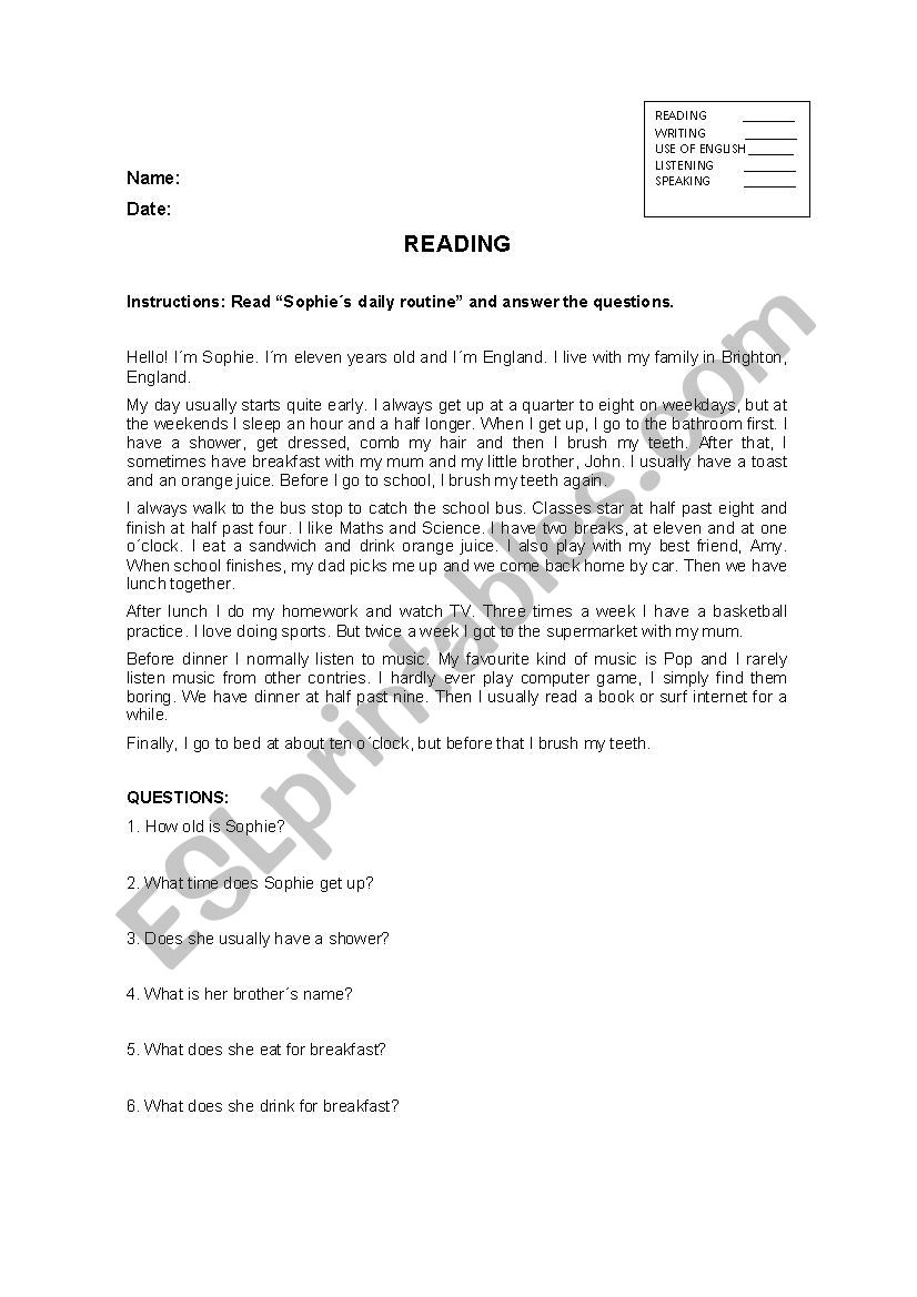 BeginnersÂ´ exam worksheet