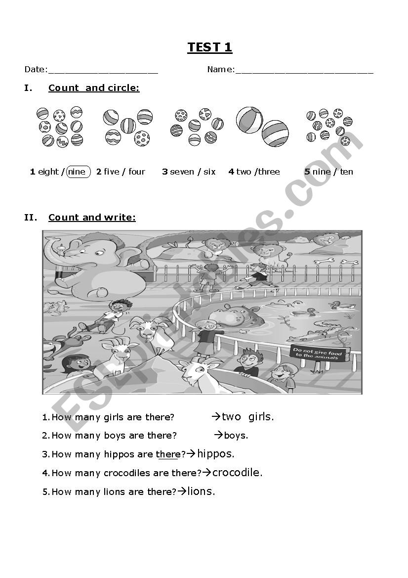 Exercises for kids worksheet