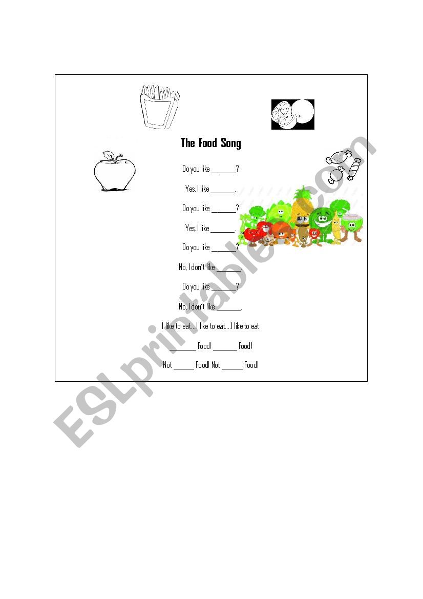 The Food Song worksheet