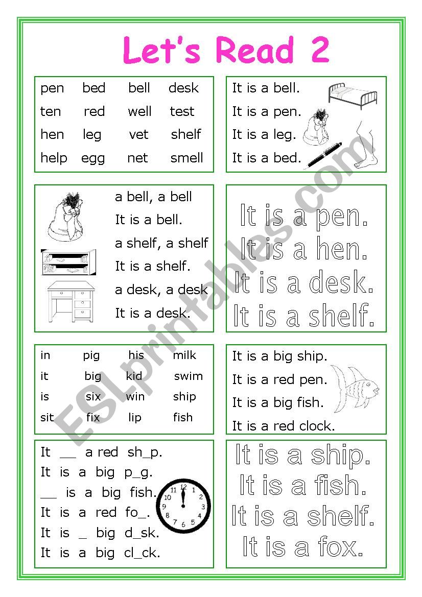 LetÂ´s Read 2 worksheet