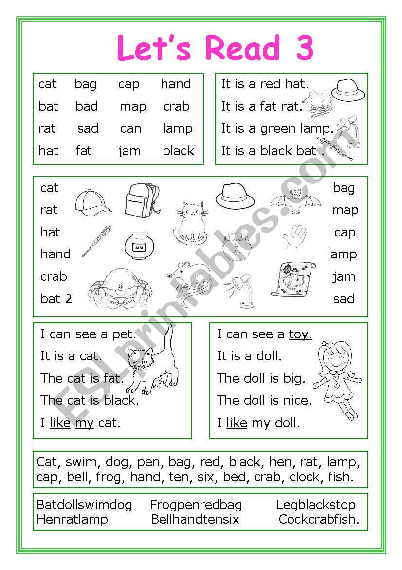 LetÂ´s Read 3 worksheet