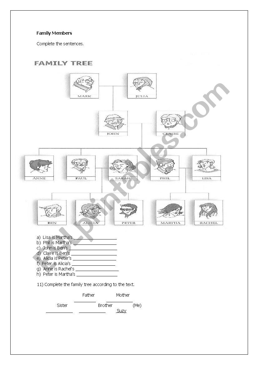 family tree worksheet