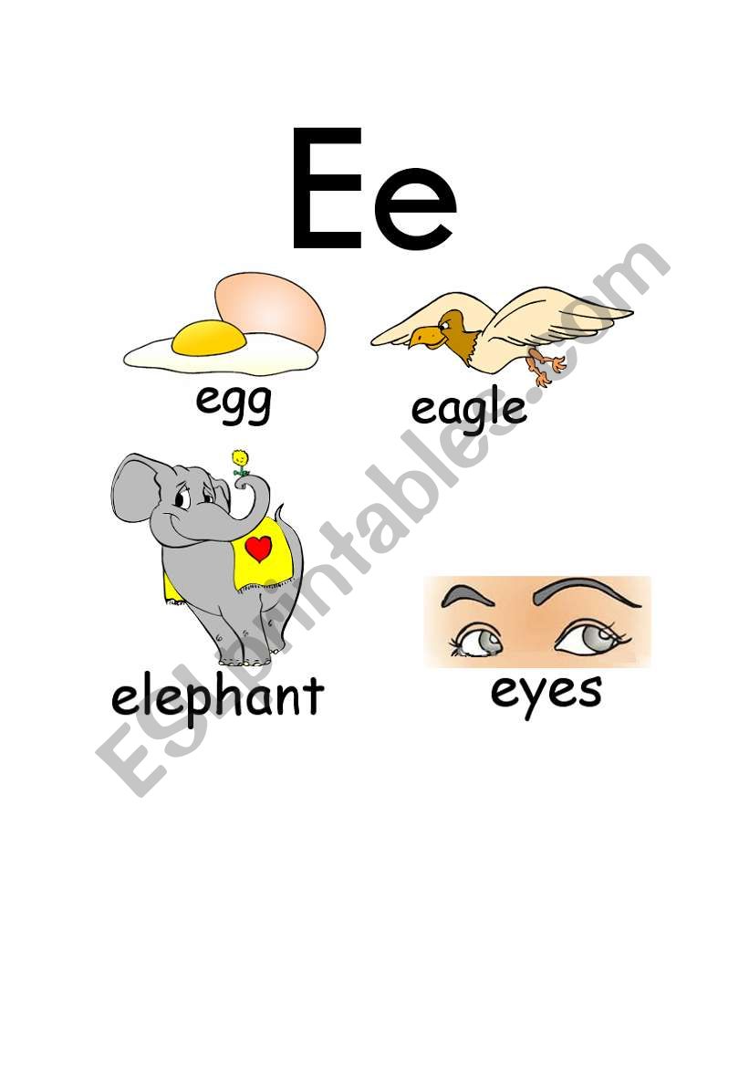 E Words worksheet