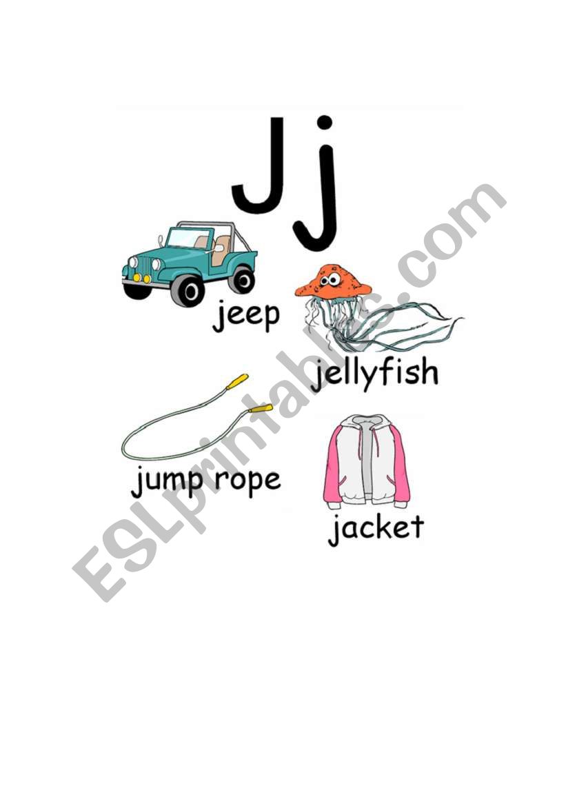 J WORDS worksheet