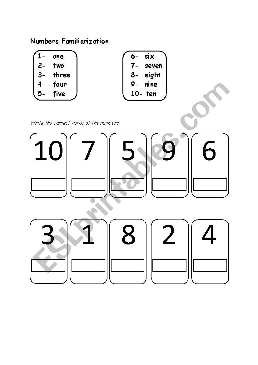 Learning Numbers and Number Words