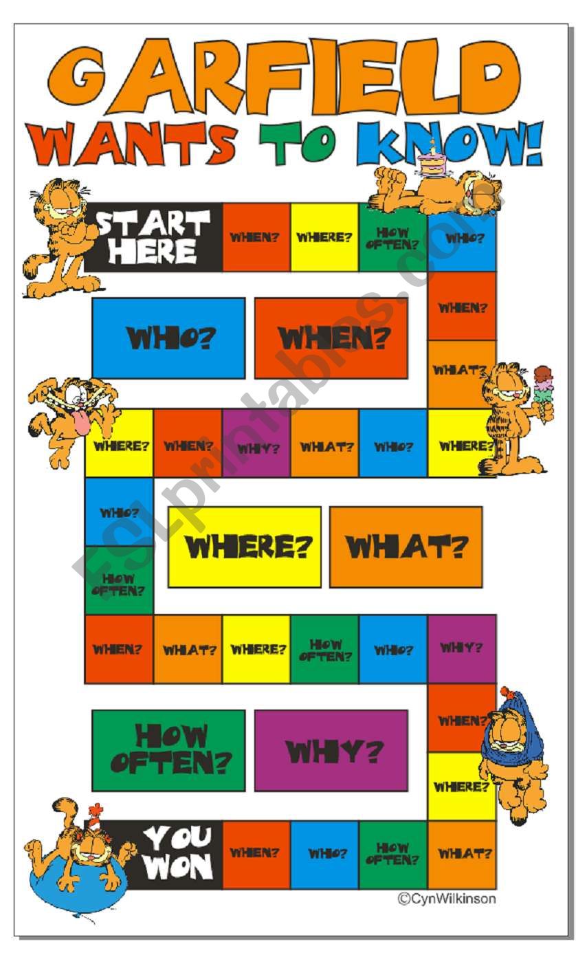 Game: Garfield wants to know! worksheet