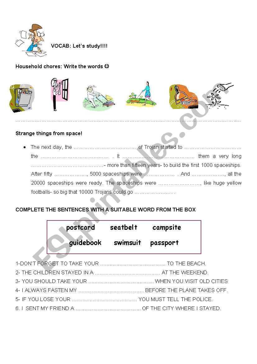 vocabulary elementary worksheet