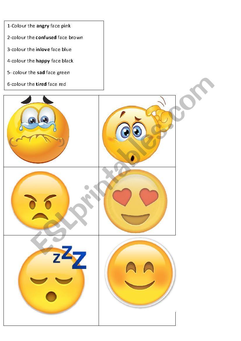 emotions worksheet