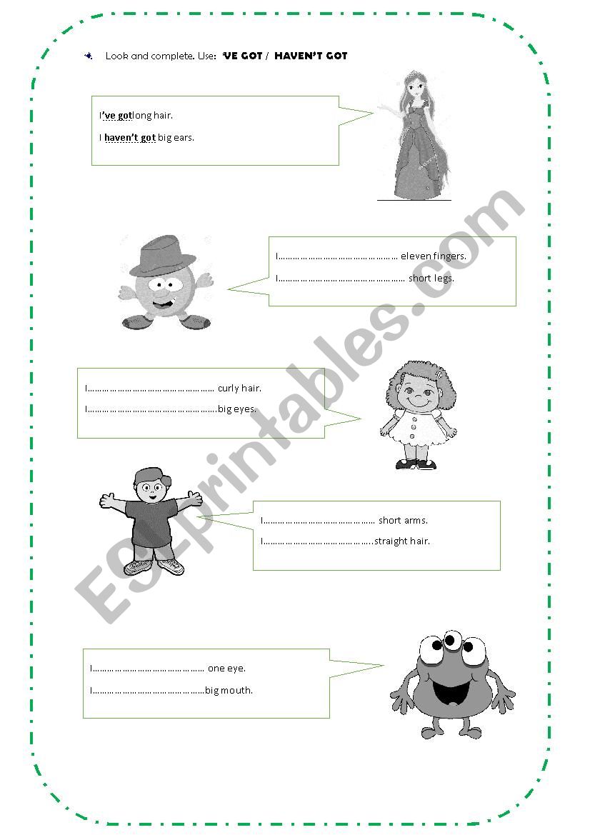 HAVE GOT -  HAVEN’T GOT worksheet