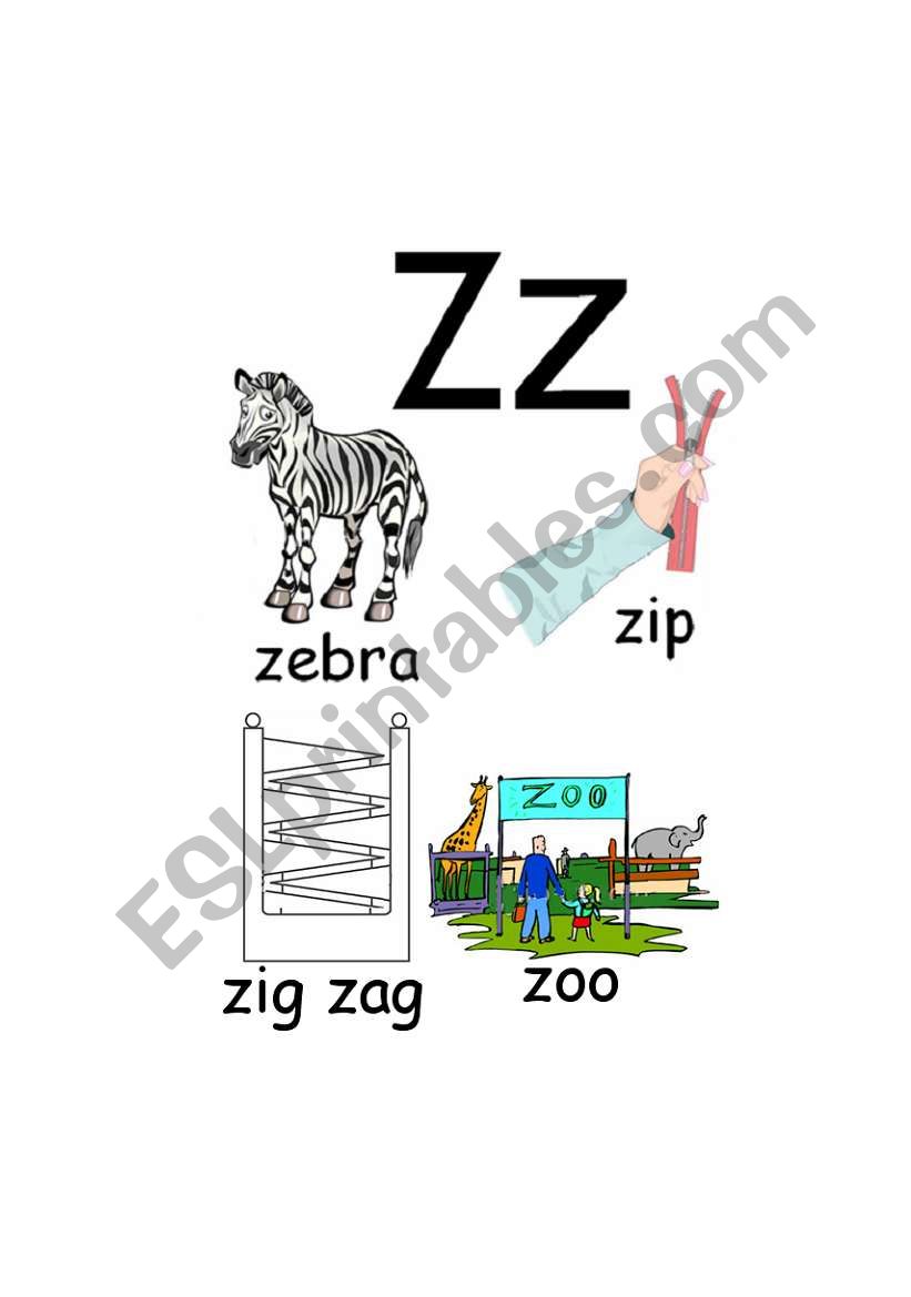 Z words worksheet