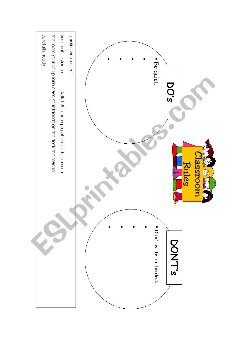 Setting Classroom Rules worksheet