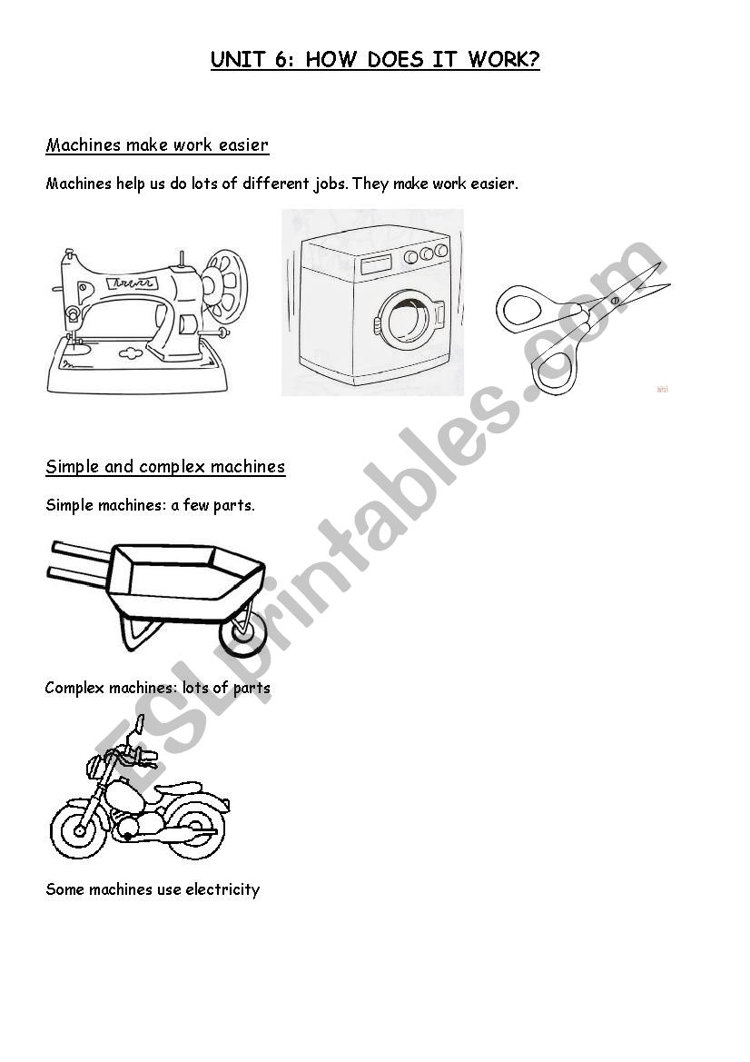 tools and machines worksheet