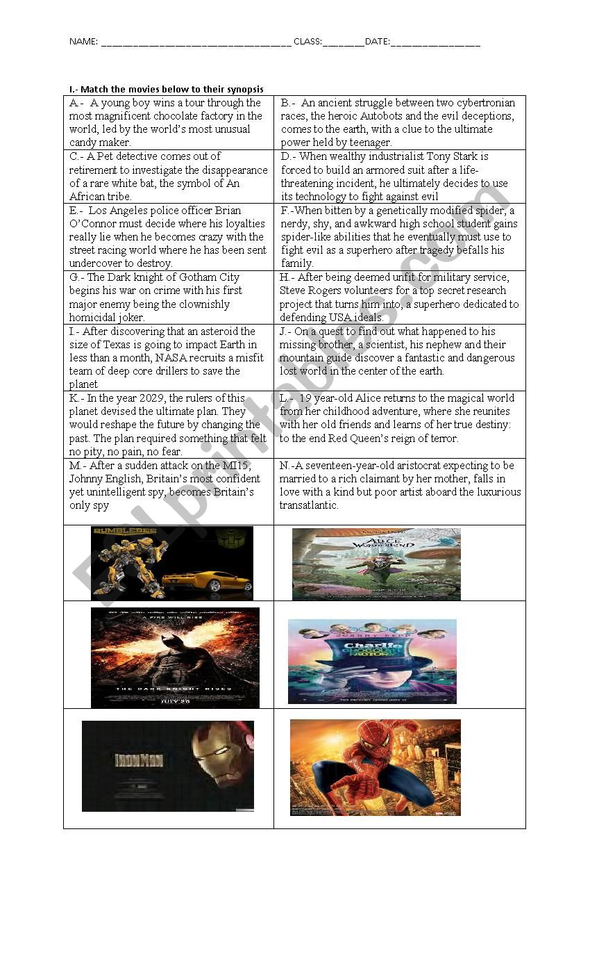 Movie Reviews worksheet