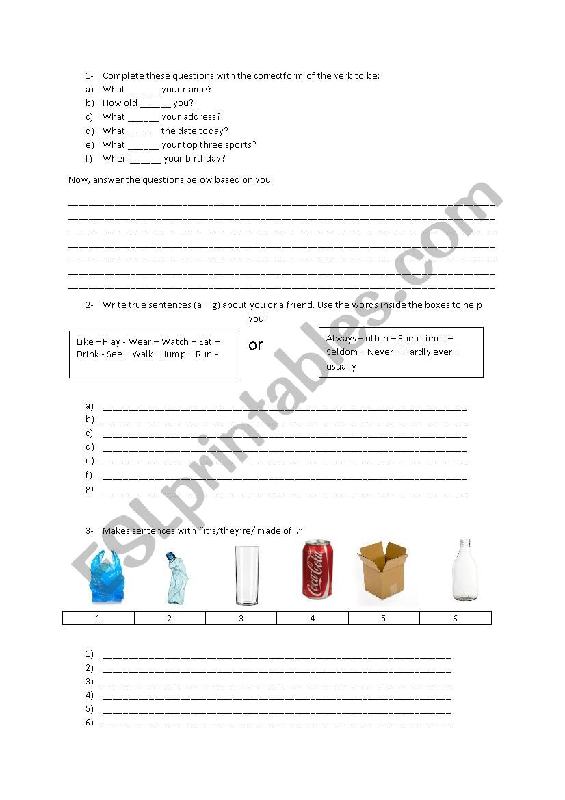 Present simple worksheet