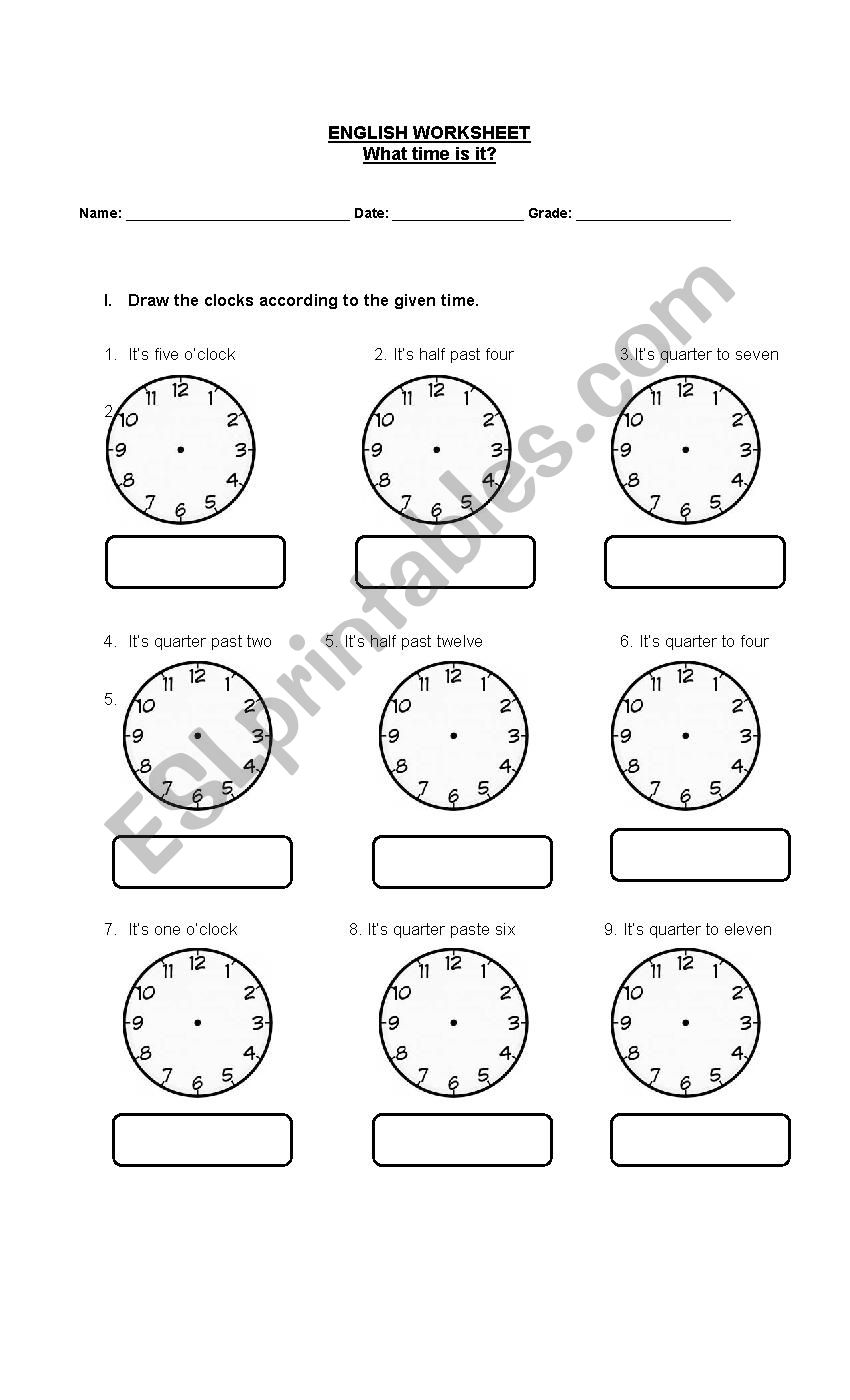 Time worksheet