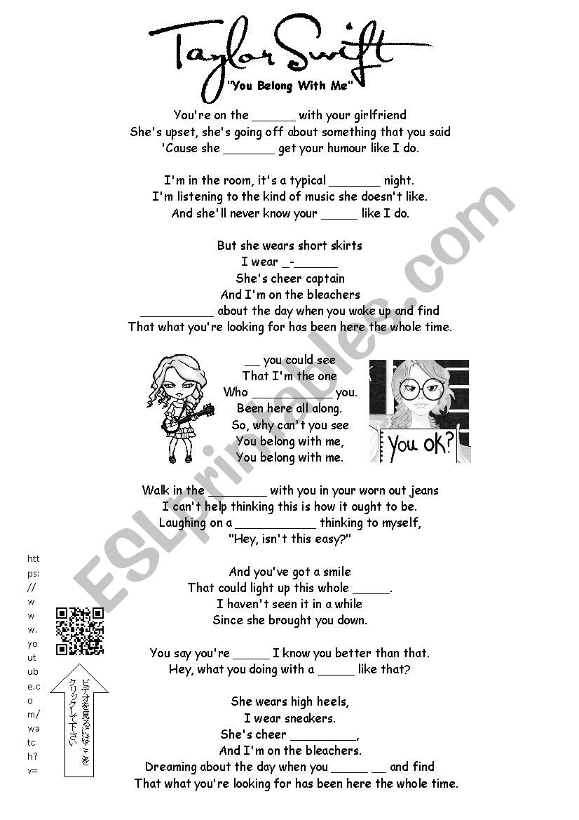 Taylor Swift – You Belong With Me Lyrics