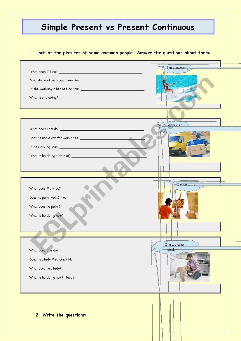 Present Simple vs Present Con tinuous