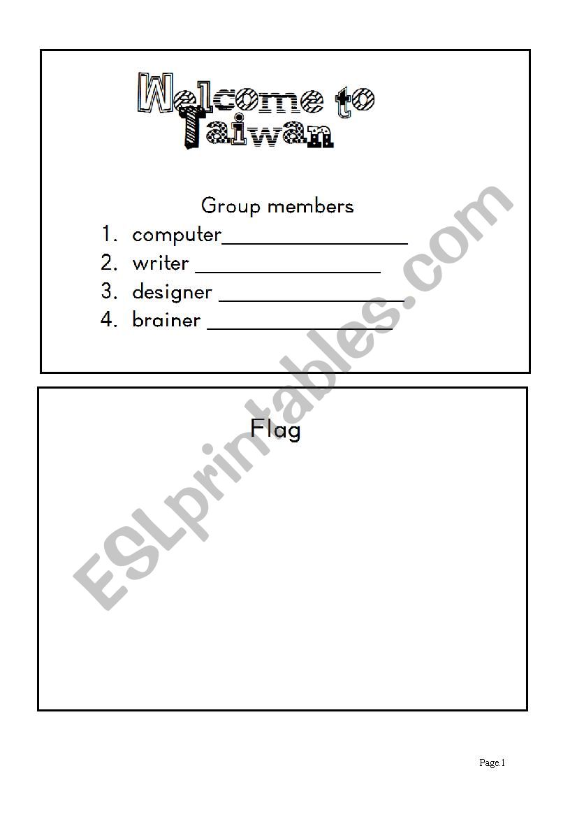 guided writing welcome to Taiwan