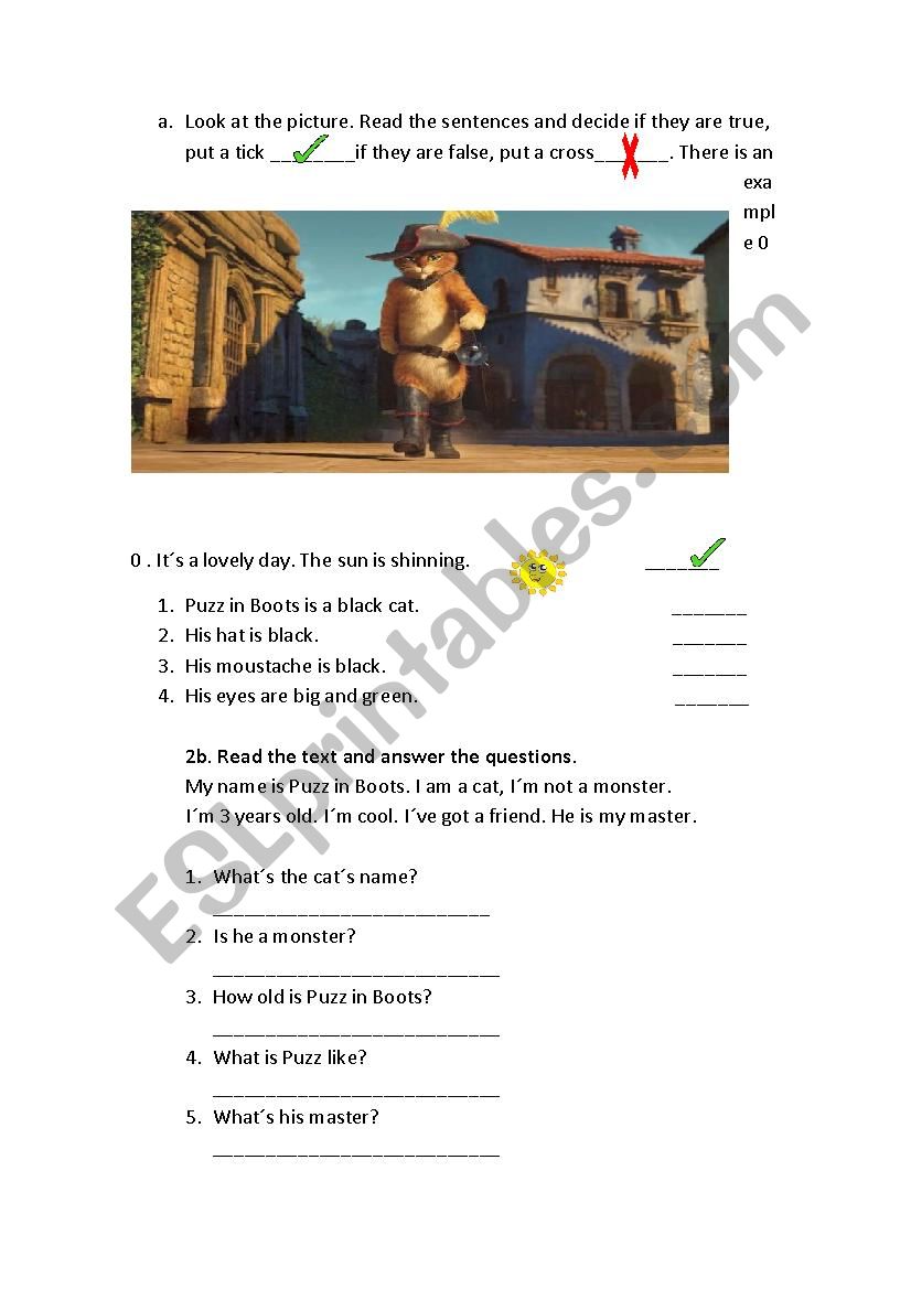 Reading comprehension worksheet