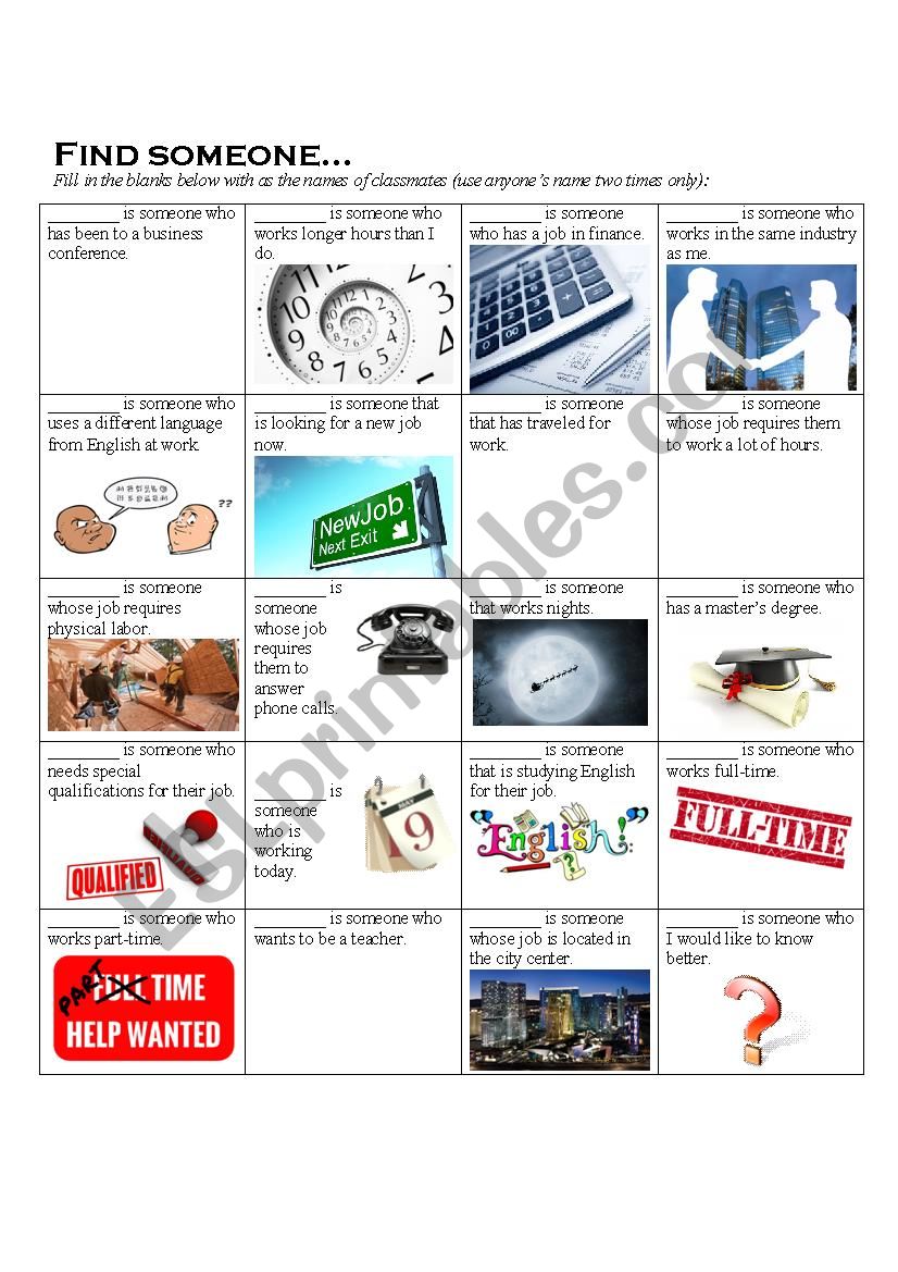 Business English Warm Up worksheet