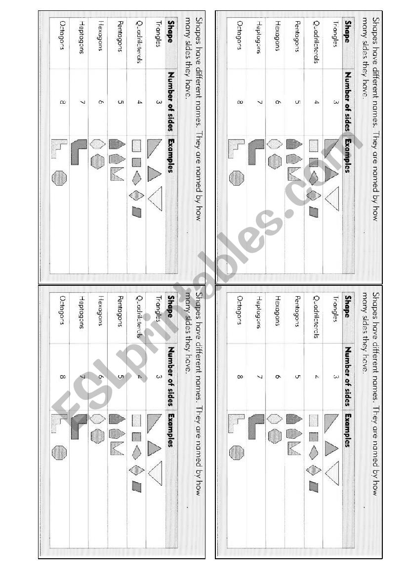 2D Shapes worksheet