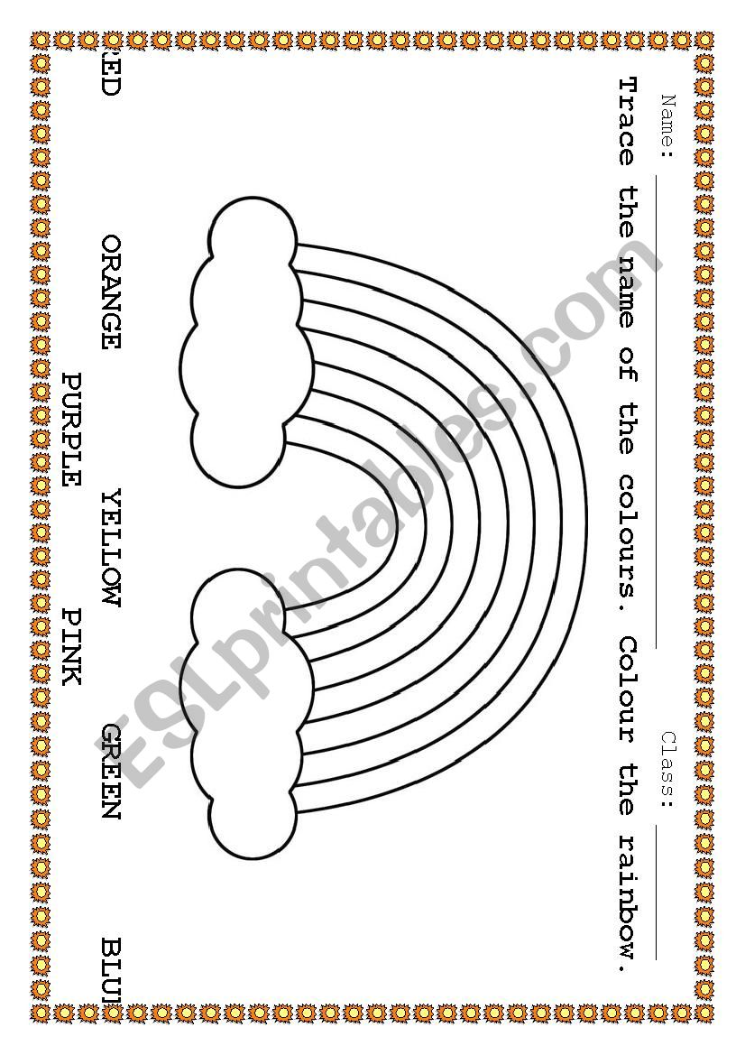 Colour the rainbow worksheet