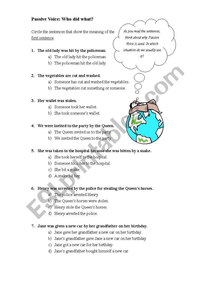 The Passive Voice worksheet