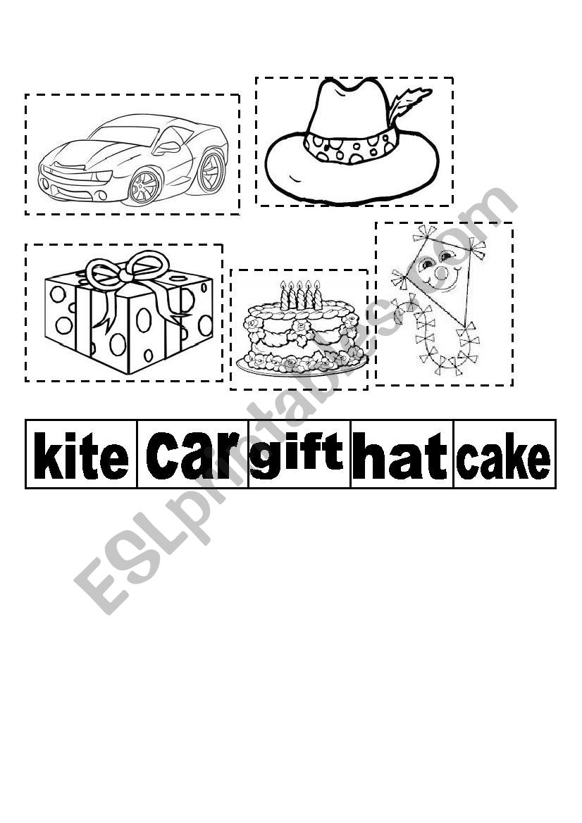 cut and paste birthday words worksheet