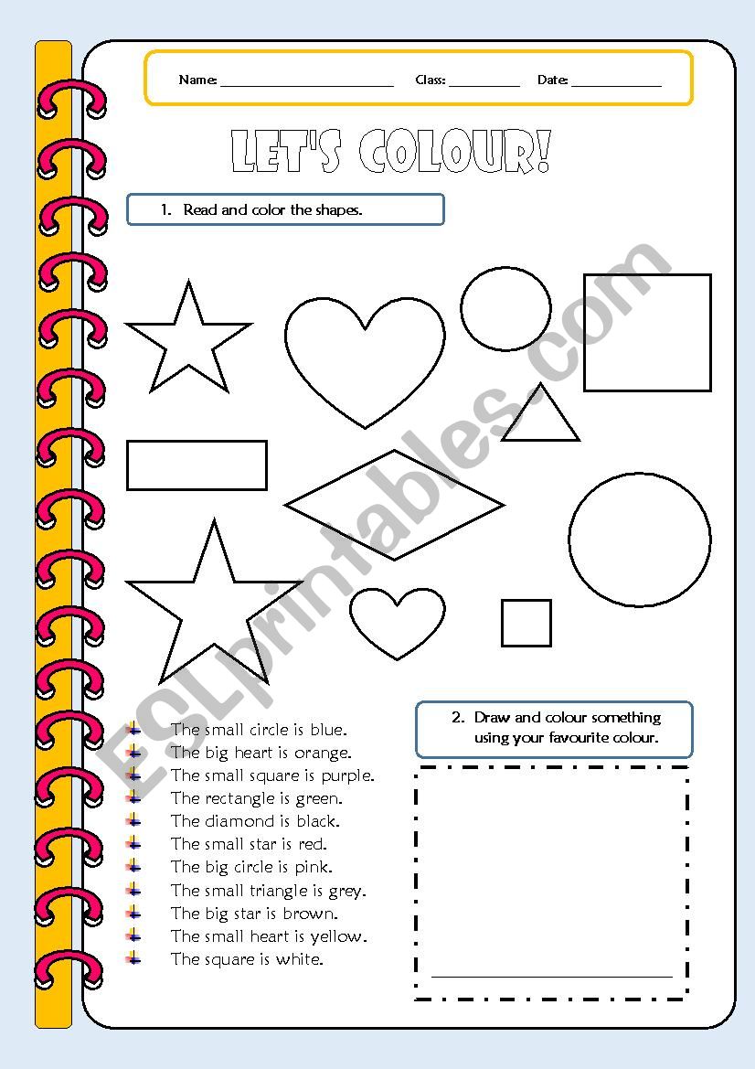 Lets colour worksheet