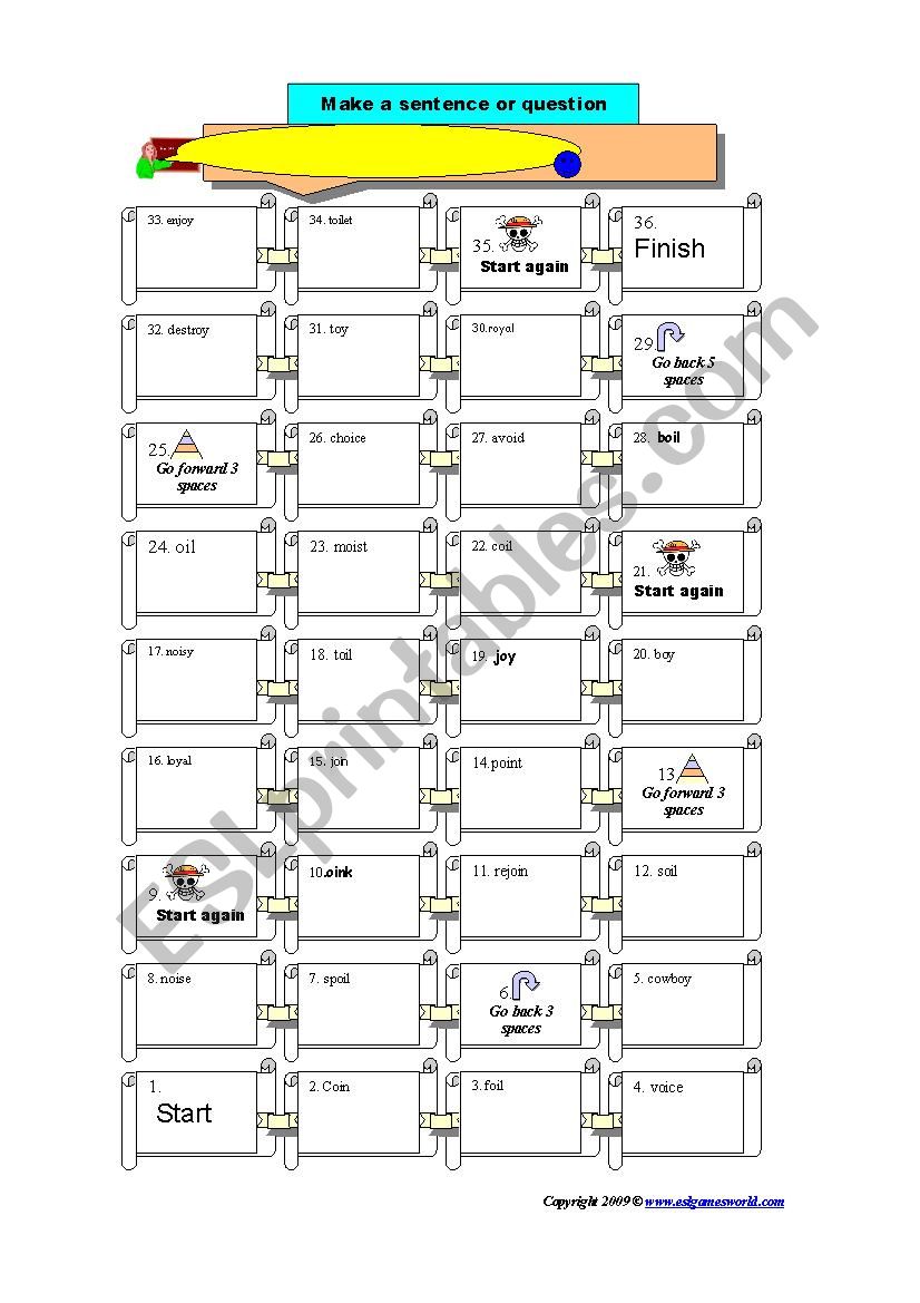 Phonics : oi speaking board game