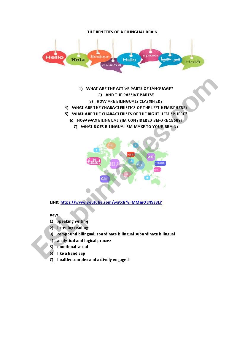 BILINGUAL BRAIN worksheet