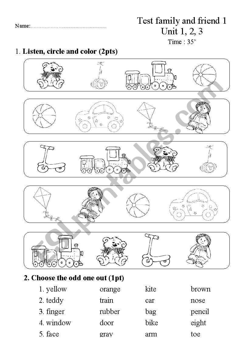 toys worksheet