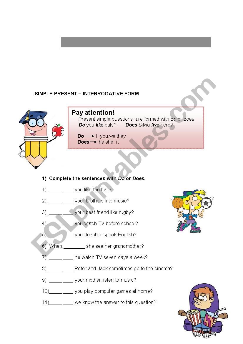 Simple Present Interrogative Form