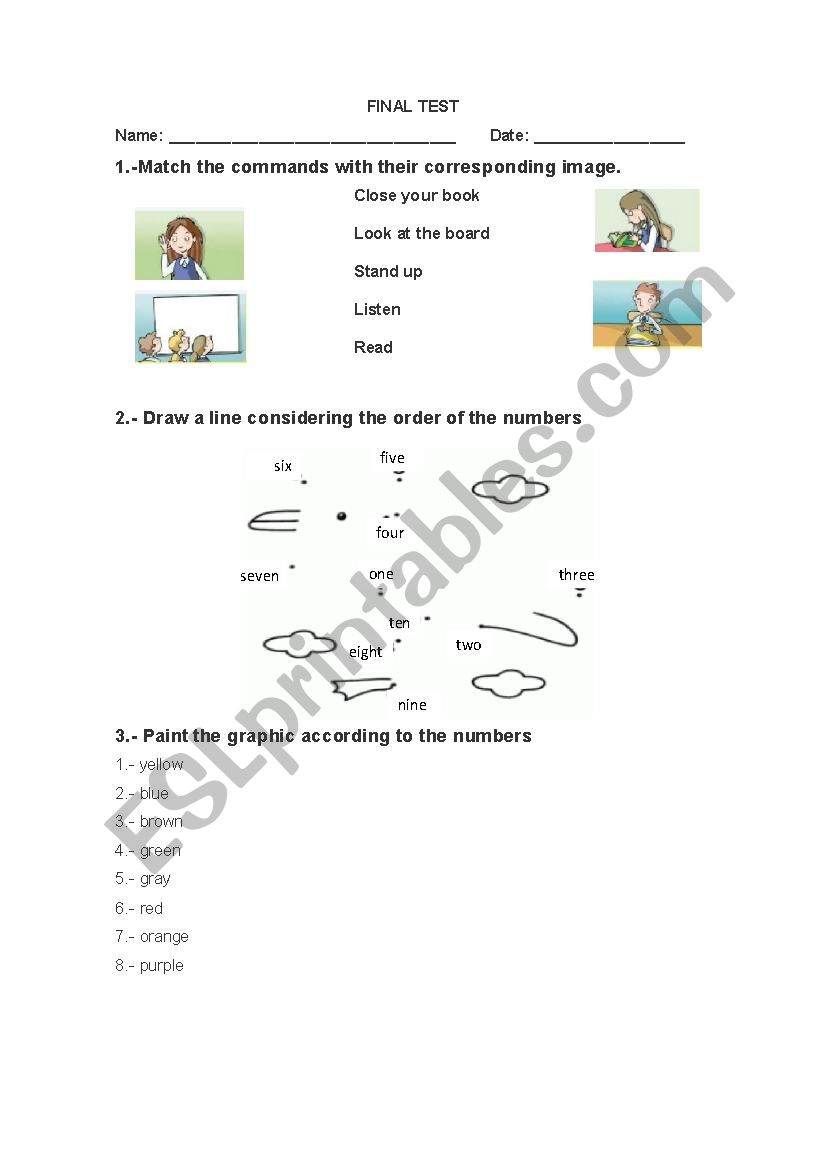 Final test worksheet