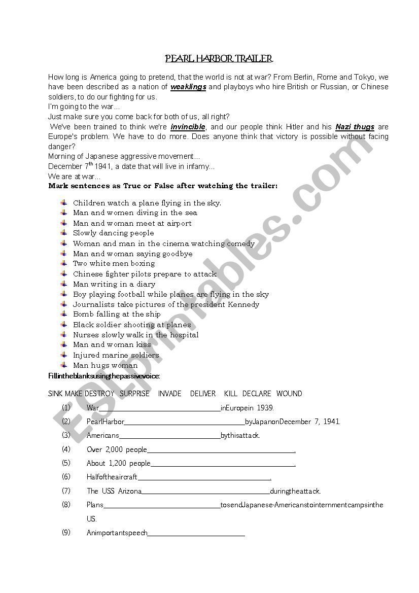 pearl-harbor-trailer-esl-worksheet-by-marto4ka