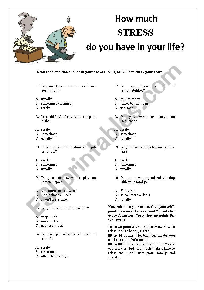 How much stress do you have in your life? Survey