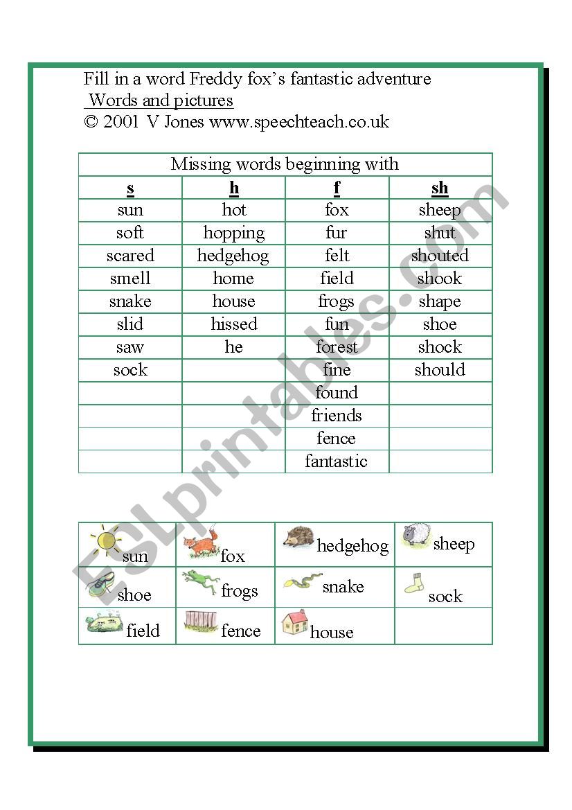 Hedgehog worksheet